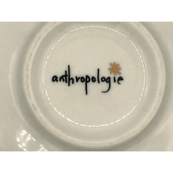 Anthropologie Night Sky Bowl Stoneware Blue Teal Drip Watercolor Wash Gold Star - Picture 6 of 15